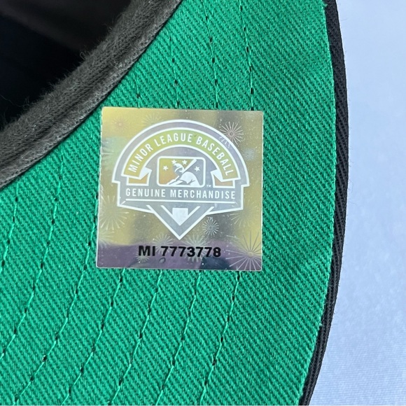 Indianapolis Indians 47 Brand MLB Gray Neon Green Embroidered Snapback Hat - Picture 12 of 15